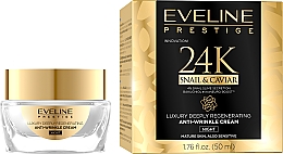 Anti-Falten Nachtcreme für das Gesicht mit Schneckensekret und Kaviar - Eveline Prestige 24k Snail & Caviar Anti-Wrinkle Night Cream — Bild N1