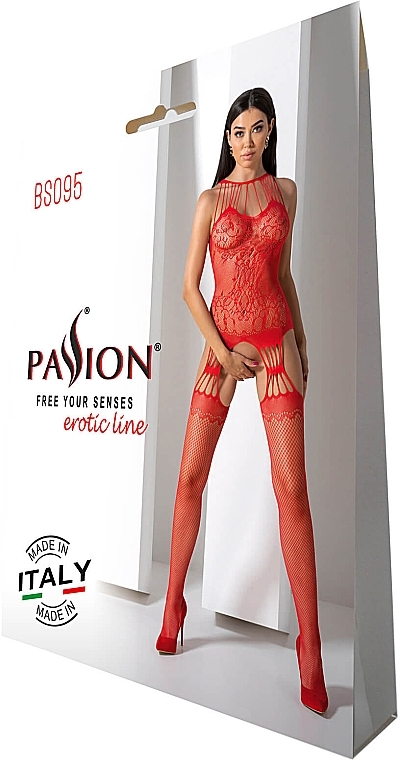 Erotischer Bodystocking BS095 red - Passion Bodystocking  — Bild N4