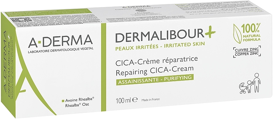 Regenerierende und beruhigende Körpercreme für gereizte Haut - A-Derma Dermalibour + Repairing CICA-Cream — Bild N4