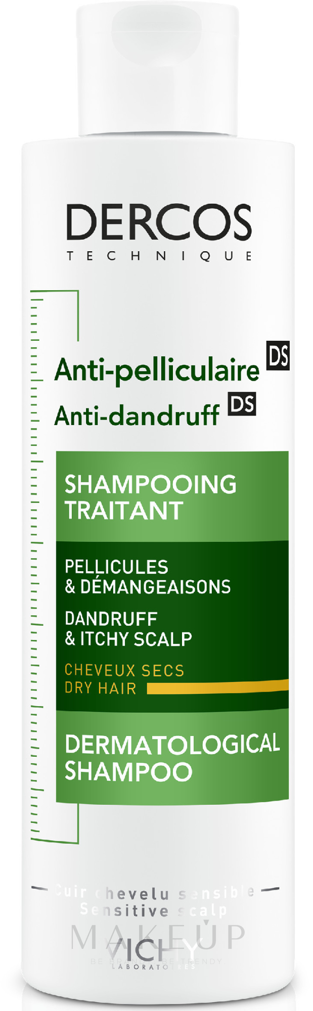 Anti-Schuppen Pflegeshampoo für trockenes Haar - Vichy Dercos Anti-Dandruff Treatment Shampoo — Bild 200 ml