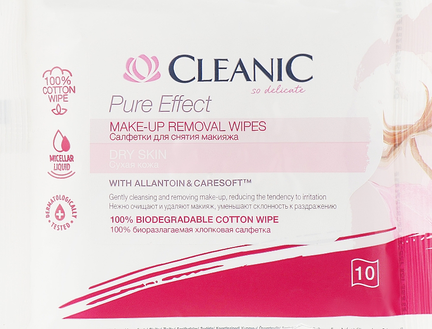 Abschminktücher für trockene Haut 10 St. - Cleanic Pure Effect Soothing — Bild N1