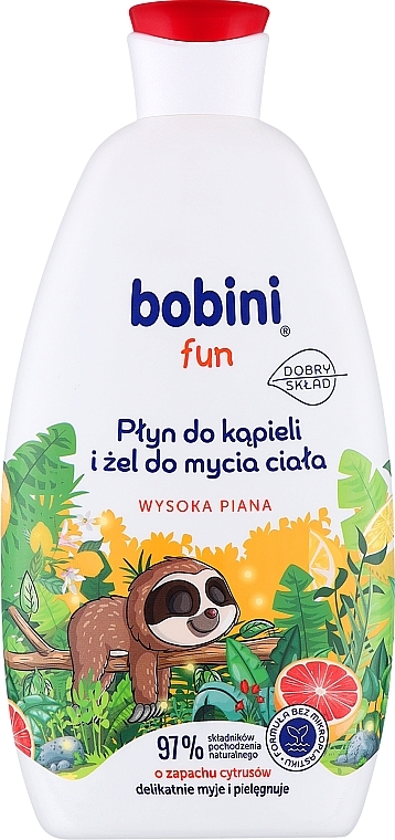 Badegel-Schaum mit Zitrusduft - Bobini Fun Bubble Bath & Body High Foam Citrus — Bild N1