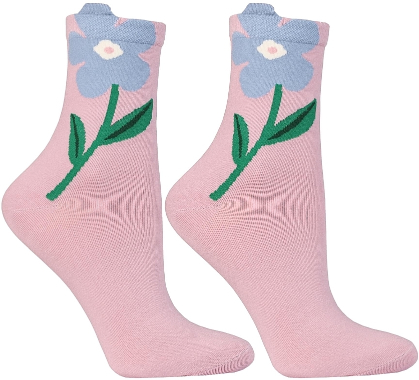 Damensocken mit Blume CSL200-923 rosa - Moraj — Bild N1