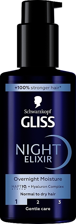 Leave-in-Elixier für normales bis trockenes Haar - Gliss Hair Repair Night Elixir Overnight Moisture — Bild N1