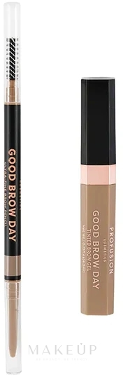 Profusion Cosmetics Good Brow Day Waterproof Brow Pen (Dark Brown) Set) - Augenbrauen-Set — Bild Blonde