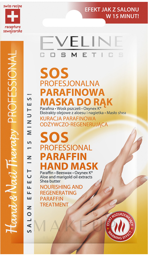 Regenerierende Paraffin-Handmaske mit Aloe, Ringelblumenöl und Sheabutter - Eveline Cosmetics Therapy — Bild 7 ml