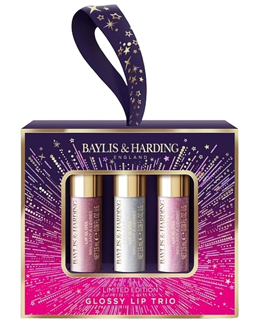 Set - Baylis & Harding Moonlight Fig Glossy Lip Trio (lip/gloss/3x2,5ml) — Bild N1