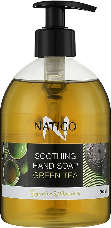 Beruhigende flüssige Handseife Grüner Tee - Natigo Soothing Hand Soap — Bild N1