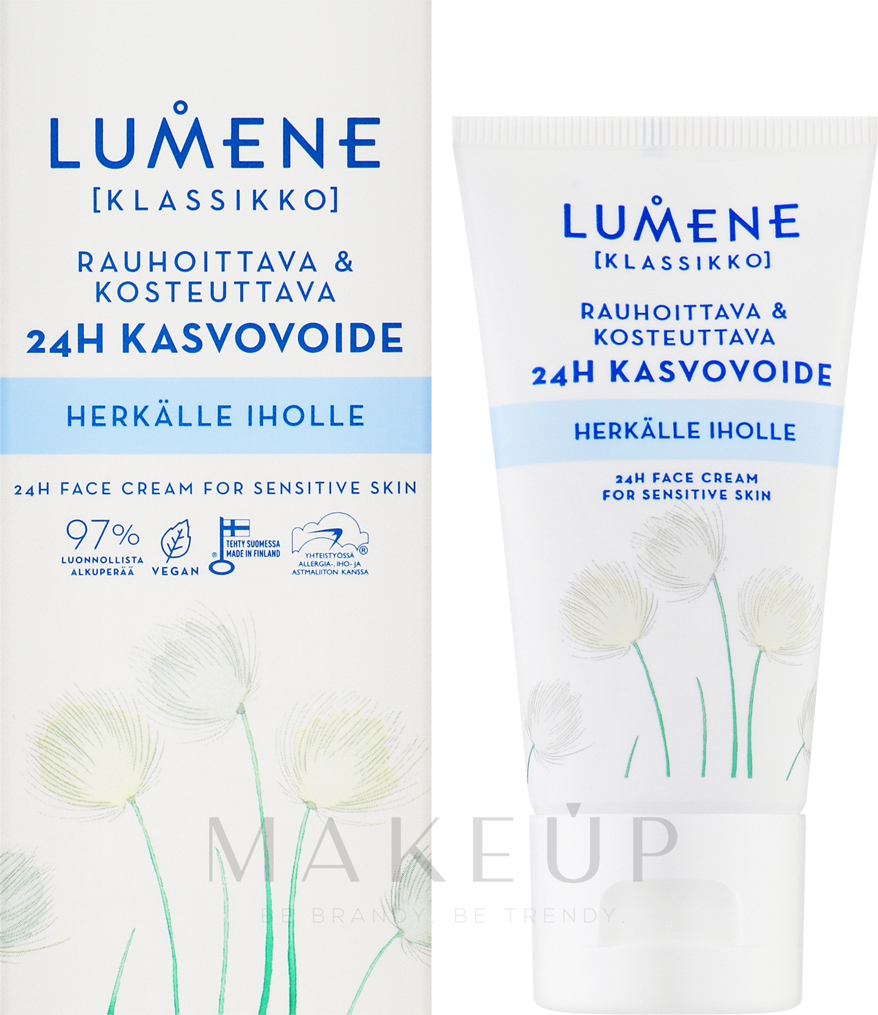 Beruhigende Gesichtscreme für empfindliche Haut 24H - Lumene Klassikko — Bild 50 ml