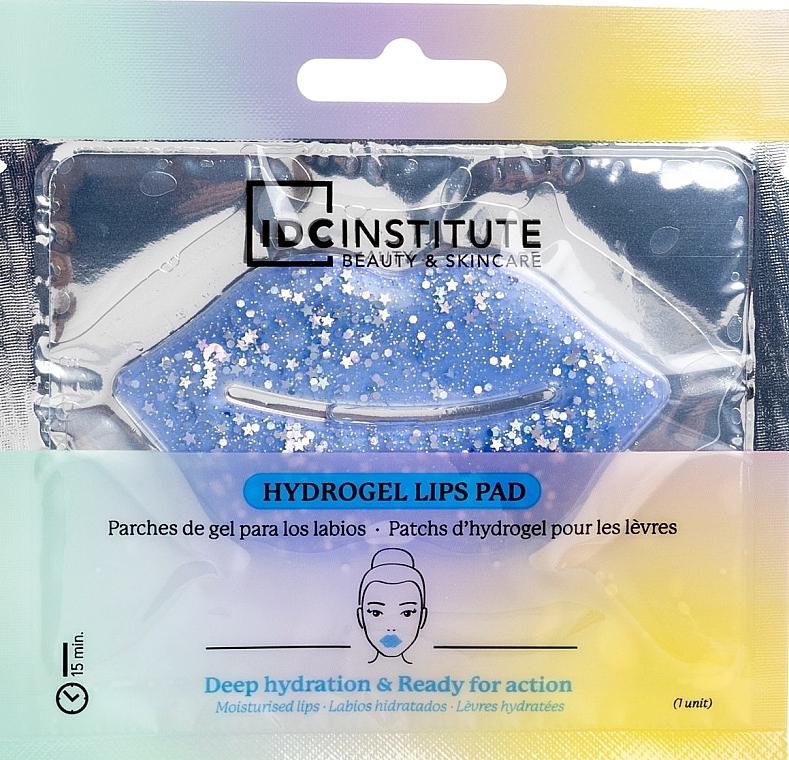 Hydrogel-Lippenmaske mit Glitter - IDC Institute Glitter Hydrogel Lips Pad Blue — Bild N1