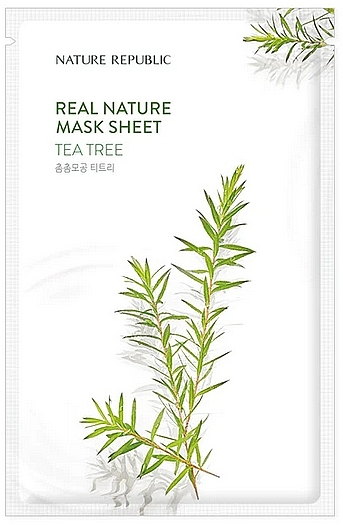 Tuchmaske für das Gesicht mit Teebaumextrakt - Nature Republic Real Nature Mask Sheet Tea Tree — Bild N1