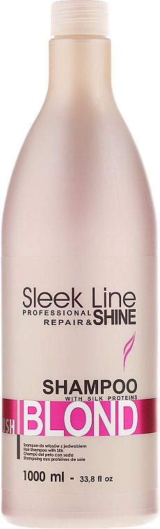 Shampoo für rosa Farbtöne für blondes, aufgehelltes und graues Haar - Stapiz Sleek Line Blush Blond Shampoo — Bild N3
