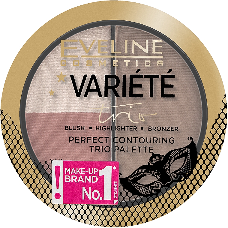 Konturpalette für das Gesicht - Eveline Cosmetics Variete Perfect Coontouring Trio Palette — Bild N2