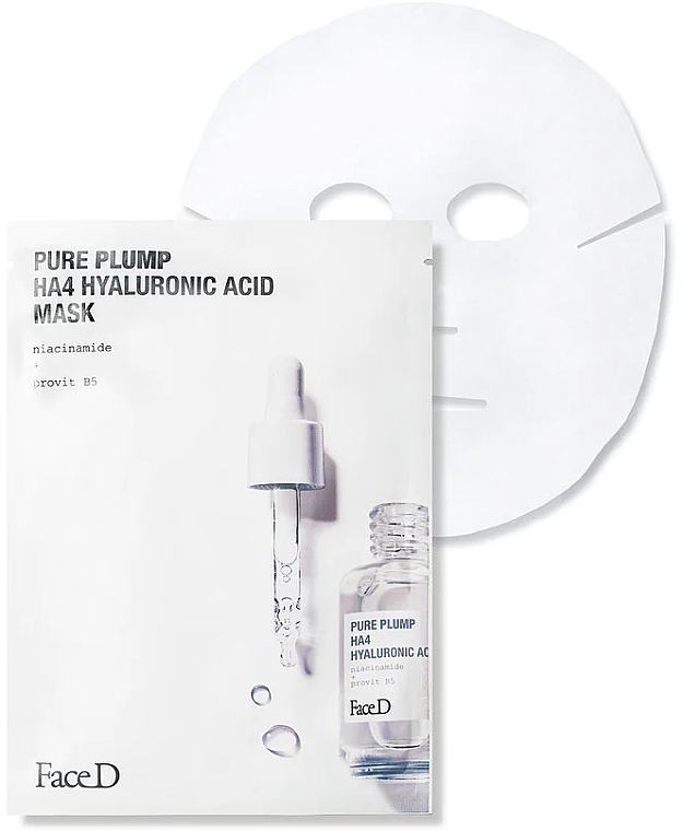 Maske mit Hyaluronsäure - FaceD Pure Plump HA4 Hyaluronic Acid Mask — Bild N1