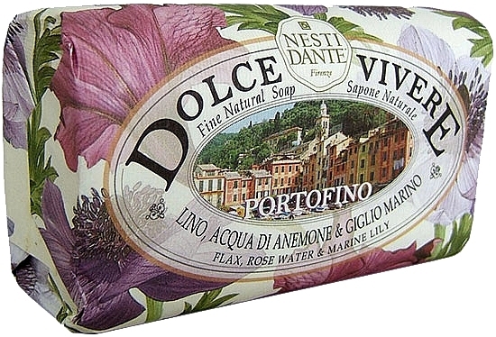 Naturseife Portofino - Nesti Dante Sensual Soap Flax, Water Rose & Marine Lily Dolce Vivere Collection — Bild N1
