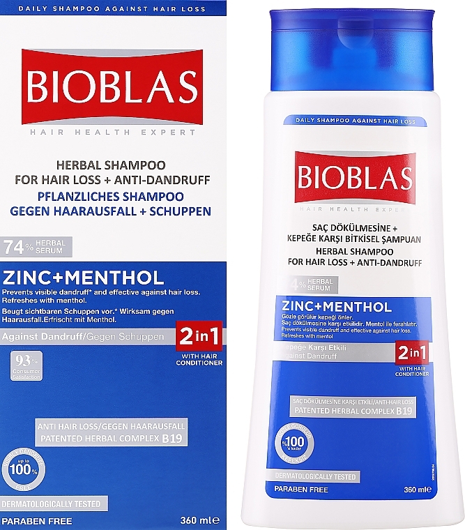 Shampoo gegen Haarausfall und Shuppen - Bioblas Zinc Pyrithione Against Hair Loss And Dandruff Shampoo — Bild N2