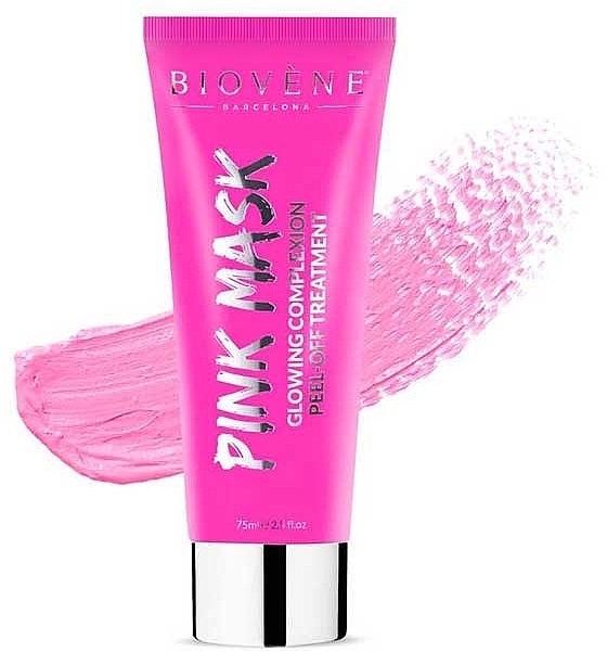 Rosa-Gesichtsmaske mit Aktivkohle - Biovene Pink Mask Glowing Complexion Peel-Off Treatment — Bild N2