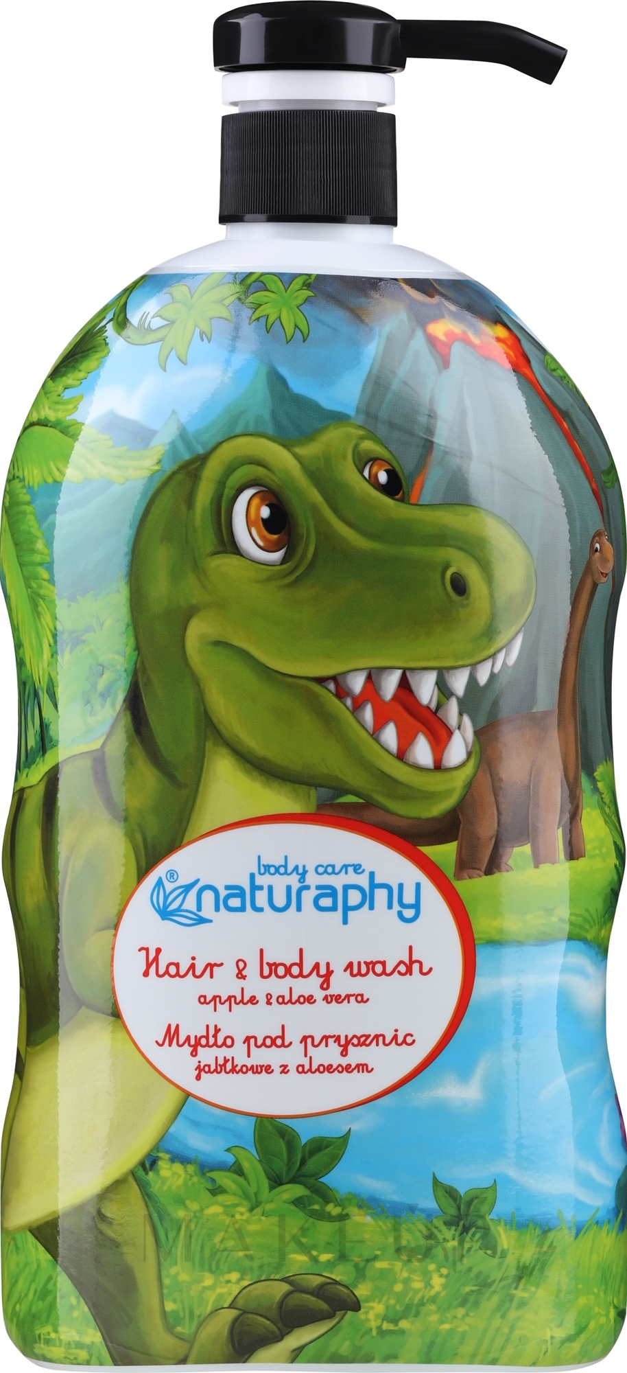 2in1 Shampoo und Duschgel für Kinder mit grünem Apfelduft und Aloe Vera-Extrakt - Naturaphy Hair & Body Wash — Bild 1000 ml