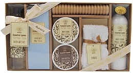 Körperpflegeset Weißer Tee 7 St. - Aurora Essential Leaves White Tea Bath Gift Set  — Bild N1