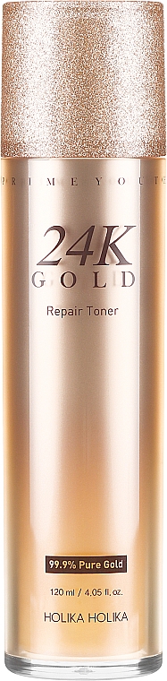 Feuchtigkeitsspendendes und reparierendes Gesichtstonikum mit Gold - Holika Holika Prime Youth 24K Gold Repair Toner — Bild N2