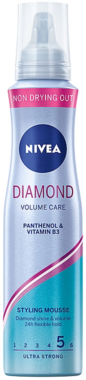 Haarstyling Mousse Diamond Volume mit ultra starkem Halt - NIVEA Diamond Volume Styling Mousse — Bild N1