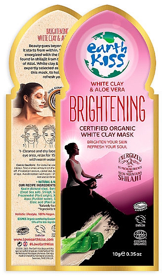 Aufhellende Gesichtsmaske mit Tonerde - Earth Kiss White Clay & Aloe Vera Brightening Mask — Bild N1