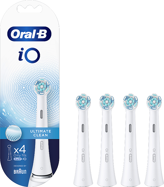 Austauschbare Zahnbürstenköpfe für elektrische Zahnbürste 4 St. weiß - Oral-B Braun iO Ultimate Clean — Bild N2