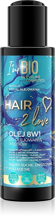 8in1 Haaröl mit süßen Mandeln und Macadamia - Eveline Cosmetics Hair 2 Love — Bild N1