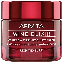 Straffende Liftingcreme für das Gesicht mit Santorini-Wein-Polyphenolen - Apivita Wine Elixir Wrinkle And Firmness Lift Cream Rich Texture — Bild N1