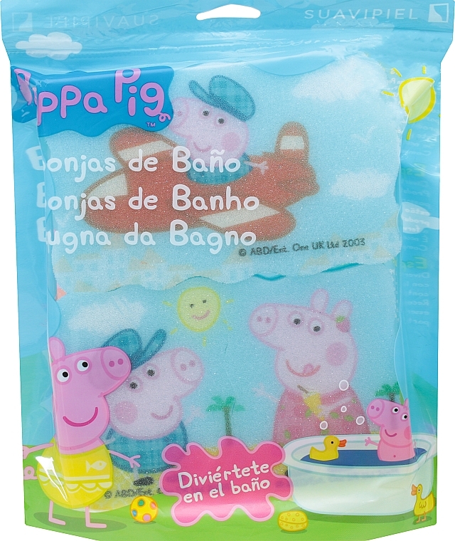 Badeschwamm Peppa Pig 3 St. Flugreisen rosa - Suavipiel Peppa Pig Bath Sponge — Bild N1