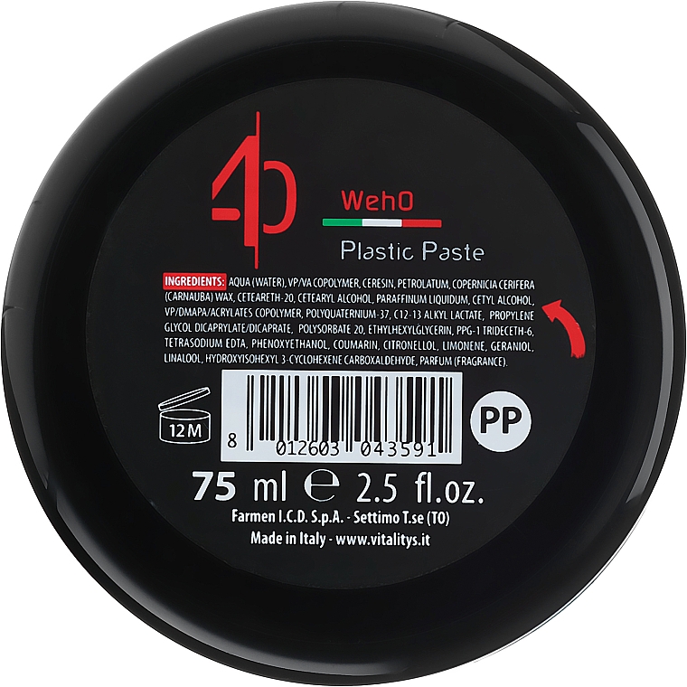 Haarpaste für extrem starken Halt und extrem mattes Finish - Vitality's We-Ho Plastic Paste — Bild N3