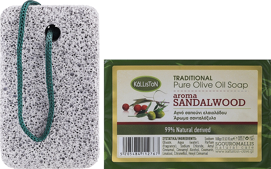 Set Seife mit Sandelholzduft - Kalliston Set Soap + Pumice  — Bild N1