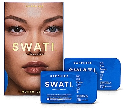 Düfte, Parfümerie und Kosmetik Farbige Kontaktlinsen Sapphire 1 Monat - Swati 1-Month Deep-Sea Blue Coloured Lenses