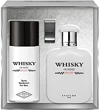 Evaflor Whisky Sport - Duftset (Eau de Toilette 100ml + Deospray 150ml + Geldscheinklammer)  — Bild N1