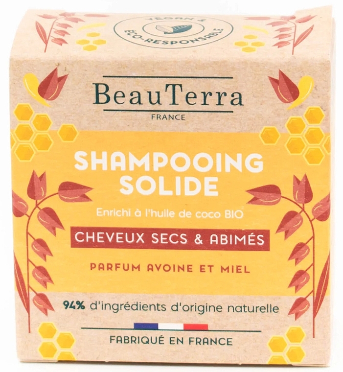 Festes Shampoo mit Hafer und Honig - BeauTerra Solid Shampoo For Dry Hair — Bild N1