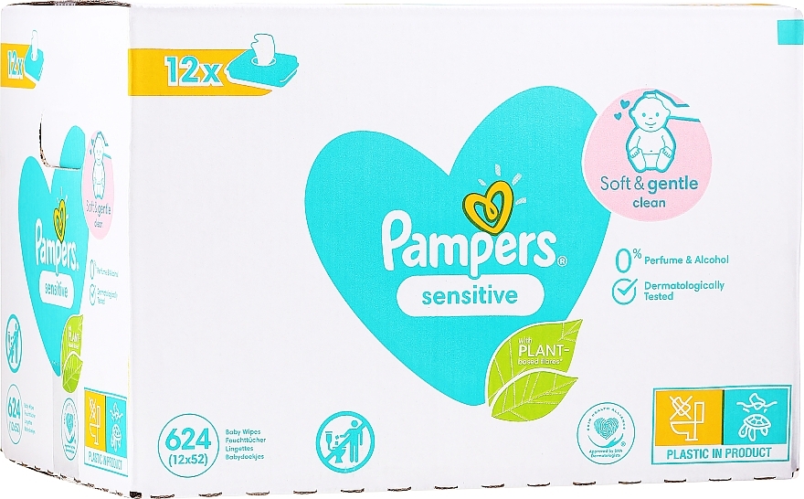 Feuchte Babytücher Sensitive 12x52 St. - Pampers — Bild N1