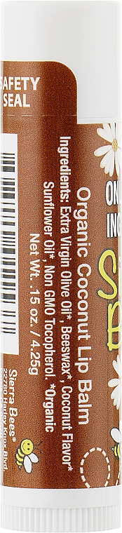 Lippenbalsam Kokosnuss - Sierra Bees Coconut Organic Lip Balm — Bild N2