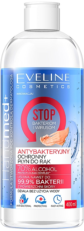 Antibakterielle Handflüssigkeit - Eveline Cosmetics Handmed+, 70% Alcohol