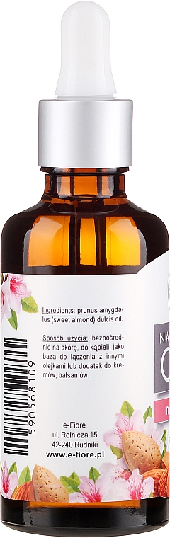 100% reines unraffiniertes Mandelöl - E-Fiore Natural Sweet Almond Oil — Bild N2