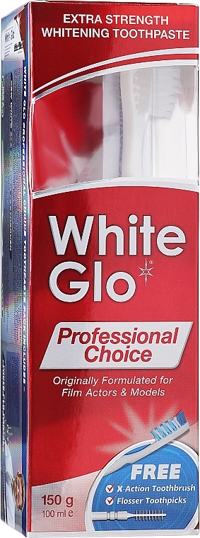 Mundpflegeset - White Glo Professional Choice Whitening Toothpaste (Zahnpasta 100ml + Zahnbürste) — Bild N2