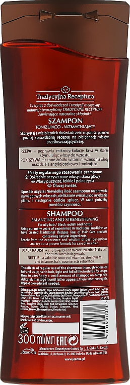 Shampoo für fettiges Haar "Schwarzer Rettich und Brennnessel" - Joanna Balancing And Strengthening Shampoo — Bild N3