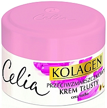 Düfte, Parfümerie und Kosmetik Fettige Anti-Falten Gesichtscreme für trockene Haut mit Kollagen und Vitamin A und E - Celia Collagen Cream