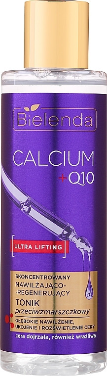 Feuchtigkeitsspendender und regenerierender Anti-Falten-Toner - Bielenda Calcium + Q10  — Bild N1
