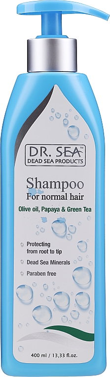 Shampoo mit Olivenöl, Papaya und Grüntee-Extrakt - Dr. Sea Shampoo Olive & Papaya & Green Tea — Bild N1