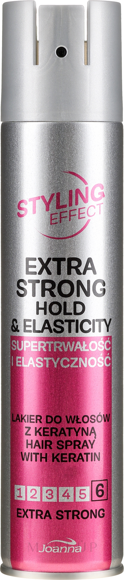 Haarspray mit Keratin Extra starker Halt - Joanna Styling Effect Hold & Elasticity Hair Spray With Keratin Extra Strong — Bild 250 ml