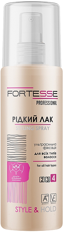 Flüssiges Haarspray mit ultrastarkem Halt - Fortesse Professional Style Hairspray Ultra Strong — Bild N1