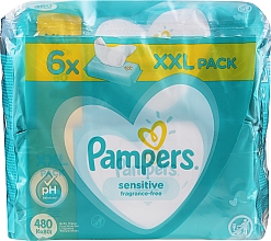 Düfte, Parfümerie und Kosmetik Feuchte Babytücher Sensitive 6x80 St. - Pampers