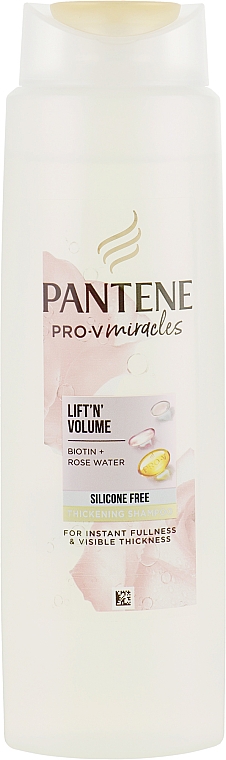 Volumengebendes Shampoo mit Biotin und Rosenwasser ohne Silikone - Pantene Pro-V Miracles Lift'n'Volume — Bild N1