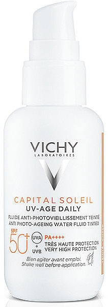 Leichter Sonnenschutz gegen die Zeichen der Lichtalterung mit SPF 50+ - Vichy Capital Soleil UV-Age Daily — Bild N1