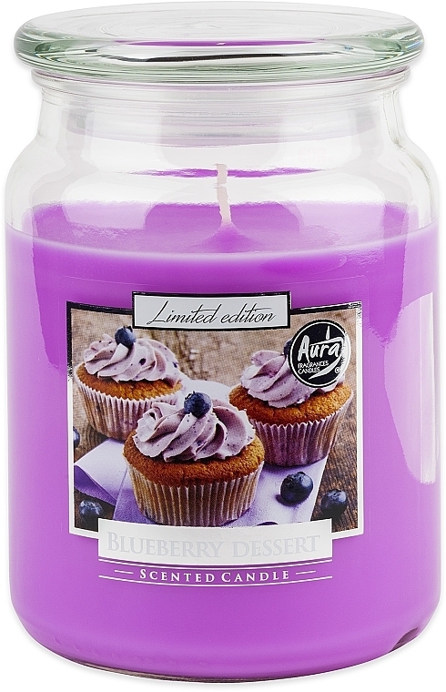 Duftkerze im Glas Blaubeer-Dessert - Bispol Limited Edition Scented Candle Blueberry Desert  — Bild N1